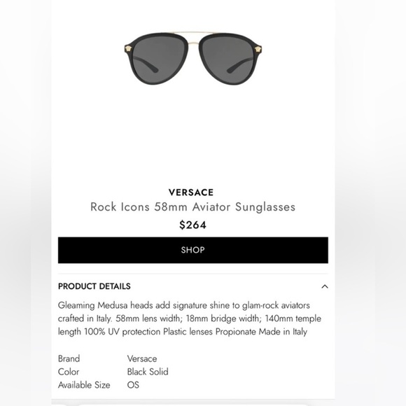Flash sale🔥EUC Authentic Versace Sunglasses Black Rock Icons 58’ w/Gold Accents - Picture 2 of 10